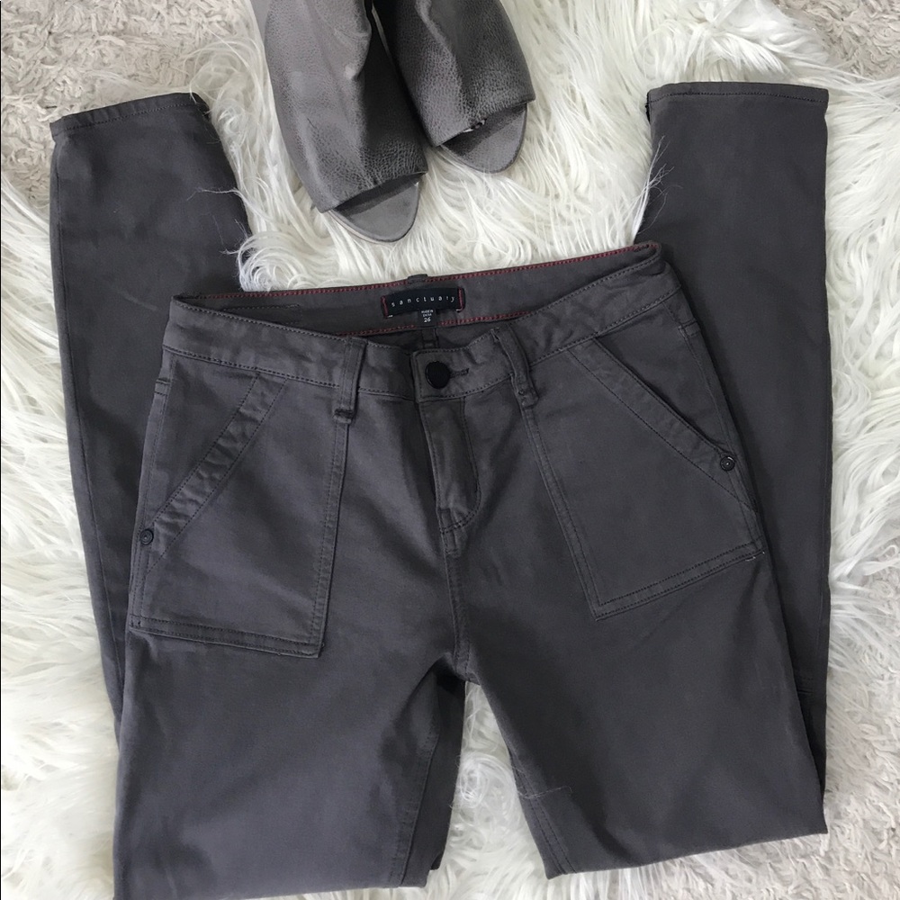 Sanctuary grey skinny ankle zip jeans 26